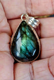 Silver Plated Labradorite Teardrop Shaped Pendant ✨🩶⭐📿