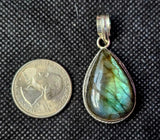 Silver Plated Labradorite Teardrop Shaped Pendant ✨🩶⭐📿