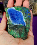 Raw Malachite & Azurite 'Geode' w/Blue Needle Ironstone 💚💙💉🪡💙🤯😍