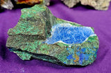 Raw Malachite & Azurite 'Geode' w/Blue Needle Ironstone 💚💙💉🪡💙🤯😍