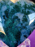 Moss Agate Crystal Puffy Heart 💚🌳💙 # 1