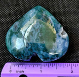 Moss Agate Crystal Puffy Heart 💚🌳💙 # 1
