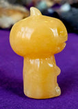 Creamscicle Calcite Crystal Jack-o'-lantern  Figurine 🎃🍊🧡