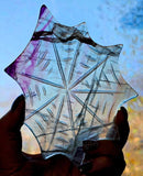 LG. Rainbow Fluorite Crystal Spiderweb Carving w/Black Metal Spider Stand 🕷️🌈🕸️