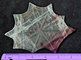 LG. Rainbow Fluorite Crystal Spiderweb Carving w/Black Metal Spider Stand 🕷️🌈🕸️