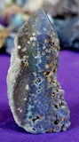 Partially Raw/Polished Grape Agate Crystal Tower 💚🍇💜