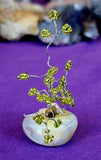 Silver Wire Wrapped Peridot Crystal Tree on Agate Tumble