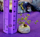 Silver Wire Wrapped Peridot Crystal Tree on Agate Tumble