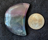 Rainbow Fluorite Crystal Crescent Moon Carving 🌙🌈💜💚