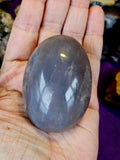 LG. Blue Rose Quartz Crystal Palmstone 💙✨💎🥀🌹