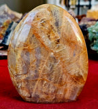 LG. ✨FLASHY✨ Peach Moonstone Crystal Freeform ✨🍑☪️🌙