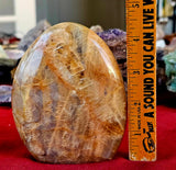 LG. ✨FLASHY✨ Peach Moonstone Crystal Freeform ✨🍑☪️🌙