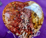 LG. Red & Yellow Feldspar w/Smokey Quartz Inclusions Puffy Heart ❤️😍💛