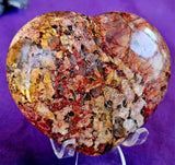 LG. Red & Yellow Feldspar w/Smokey Quartz Inclusions Puffy Heart ❤️😍💛