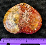 LG. Red & Yellow Feldspar w/Smokey Quartz Inclusions Puffy Heart ❤️😍💛