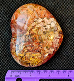 LG. Red & Yellow Feldspar w/Smokey Quartz Inclusions Puffy Heart ❤️😍💛