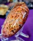 LG. Red & Yellow Feldspar w/Smokey Quartz Inclusions Puffy Heart ❤️😍💛