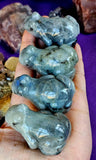 Labradorite Crystal Frog Carving ✨🐸💚🩶