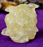 Yellow Calcite Crystal Medusa Head Carving 😍💛🐍