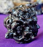 Yooperlite Crystal Medusa Head Carving 😍🤍🖤🧡🐍