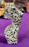 Dalmatian Jasper Crystal Female Torso Carving 🖤♀️🤍