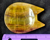Yellow & Purple Fluorite Crystal Cat Bowl💜🐈🐾💛