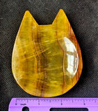 Yellow & Purple Fluorite Crystal Cat Bowl💜🐈🐾💛