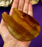 Yellow & Purple Fluorite Crystal Cat Bowl💜🐈🐾💛