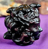 Garnet Crystal Medusa Head Carving ✨❤️🖤🐍