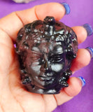 Garnet Crystal Medusa Head Carving ✨❤️🖤🐍