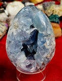 LG. Raw Blue Celestite Crystal Egg Geode 💙🍳🐣🥚🔵