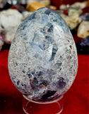 LG. Raw Blue Celestite Crystal Egg Geode 💙🍳🐣🥚🔵