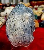 LG. Raw Blue Celestite Crystal Egg Geode 💙🍳🐣🥚🔵
