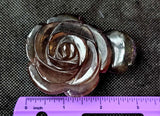 MD. Banded Rainbow Fluorite 3D Crystal Rose Carving 💛🌹💜