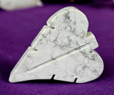 Howlite Crystal Leaf Carving 🤍🌿🩶