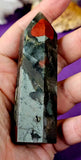 Bloodstone Crystal Tower 3.51-4" 🖤❤️🩶