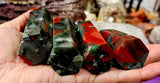 Bloodstone Crystal Tower 3.51-4" 🖤❤️🩶