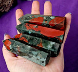 Bloodstone Crystal Tower 3.51-4" 🖤❤️🩶