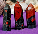 Bloodstone Crystal Tower 2.51-3" ❤️🩶🖤