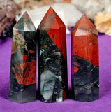 Bloodstone Crystal Tower 2.51-3" ❤️🩶🖤