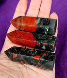 Bloodstone Crystal Tower 2.51-3" ❤️🩶🖤