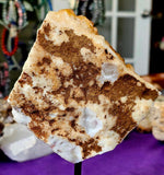 LG. Raw (Heat Treated) Citrine Specimen on Black Metal Display Stand 🤩🍊🌞✨😍