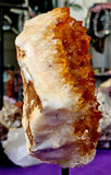 LG. Raw (Heat Treated) Citrine Specimen on Black Metal Display Stand 🤩🍊🌞✨😍