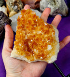LG. Raw (Heat Treated) Citrine Specimen on Black Metal Display Stand 🤩🍊🌞✨😍