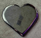 XL Black Obsidian Crystal Heart w/Gold Flower & Moon Phase Engraving 🖤🌺💛⚜️
