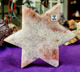 XL Pink Amethyst w/Red Hematite Star of David Carving 🌸💗✡️⭐✨