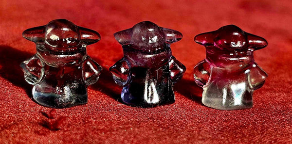 Mini Fluorite Crystal Star Wars Grogu Figurine