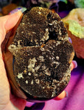 GIANT Septarian Crystal Egg Geode w/Druzy 🤯🤩🖤💛✨😍