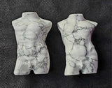 Howlite Crystal Masculine Torso Carving 🤍🏋️‍♂️🩶🖤
