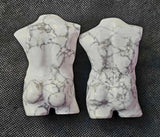 Howlite Crystal Masculine Torso Carving 🤍🏋️‍♂️🩶🖤